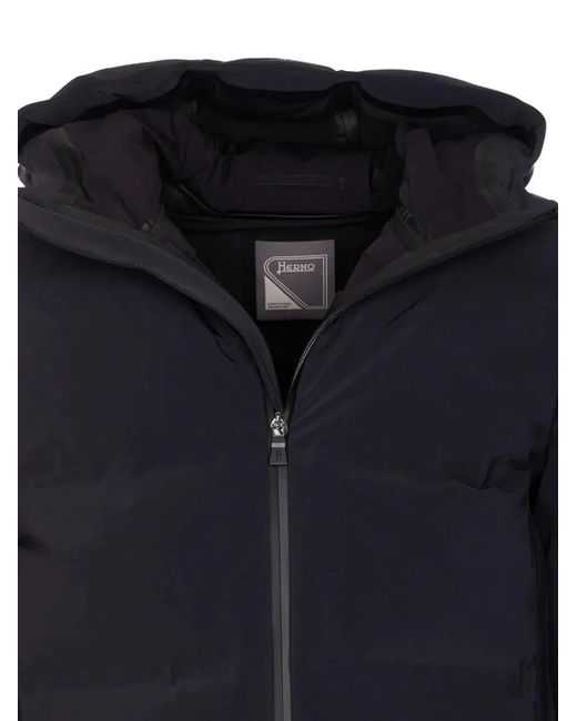 Herno Blue New Impact Down Jacket With Hood for men