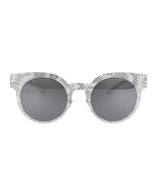 Mykita Gray Python Dark Solid Metal Sunglasses