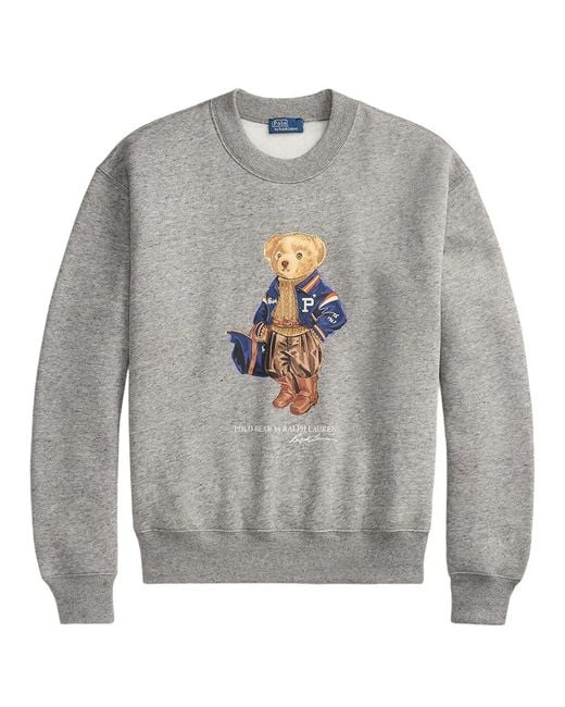 Polo Ralph Lauren Gray Polo Bear Fleece Crewneck