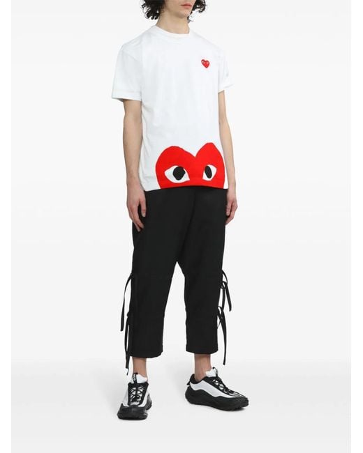 COMME DES GARÇONS PLAY White Cotton T-Shirt for men