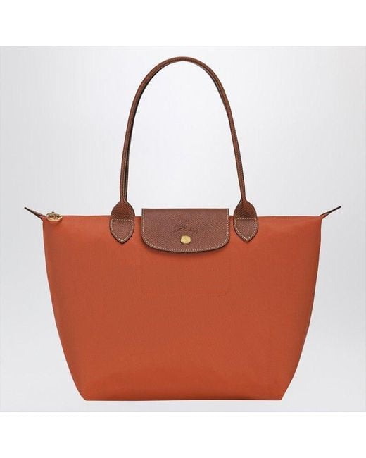 Longchamp Red Canvas Tote Bag