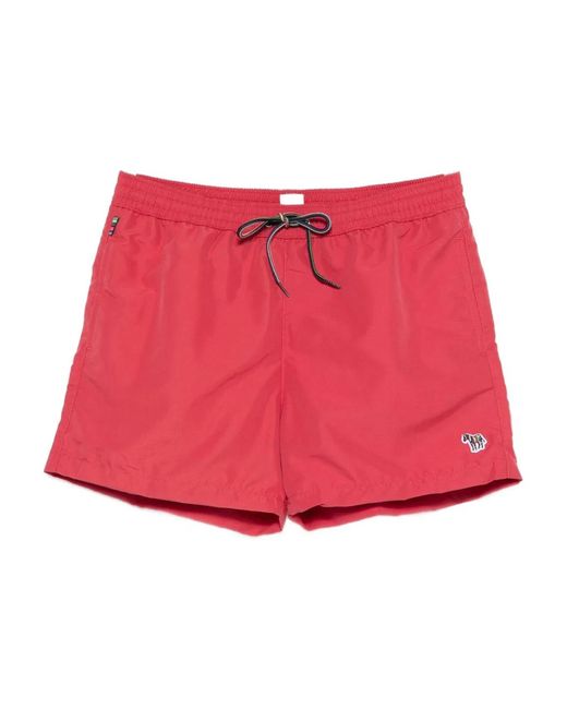 Paul Smith Red Zebra Logo Swim Shorts for men