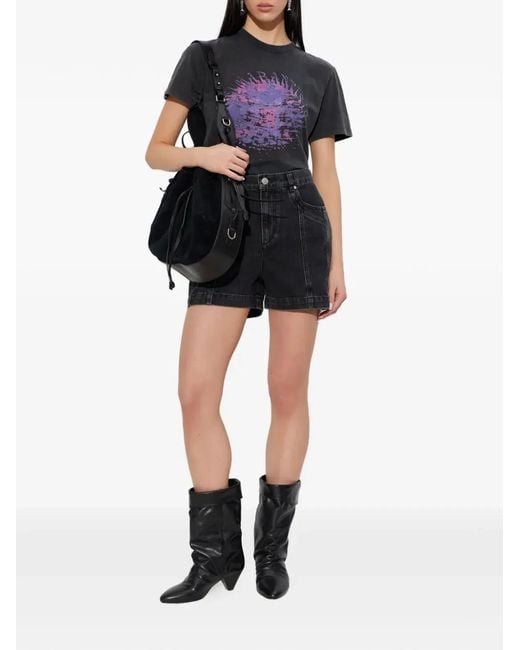 Isabel Marant Black Faded Cotton Pants