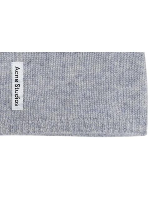 Acne Gray Fitted Beanie