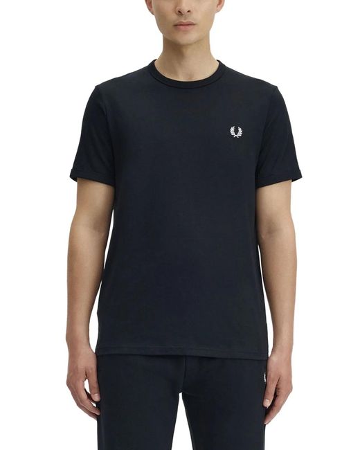 Fred Perry Black Cotton T-Shirt for men