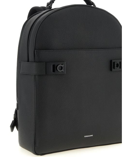 Ferragamo Black 'Hug' Backpack for men