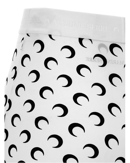 MARINE SERRE White 'Moon Printed Jersey' Leggings