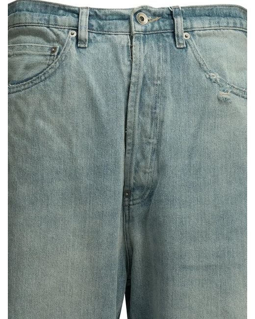 Maison Margiela Blue Straight-Leg Jeans With Buckle for men