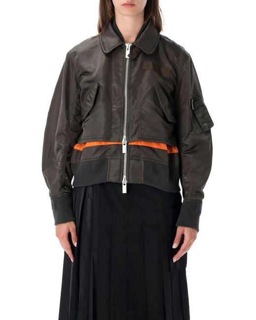 Sacai Black Nylon Twill Blouson