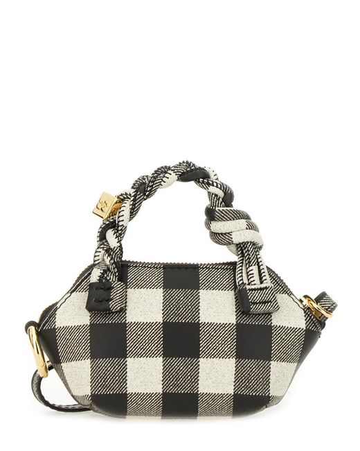 Ganni Metallic Bou Nano Vichy Bag