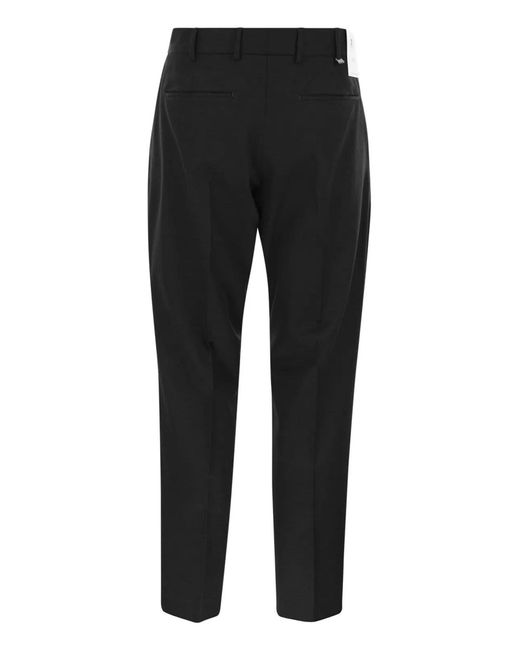 PT01 Black Wool Tailored Slimfit Trousers for men
