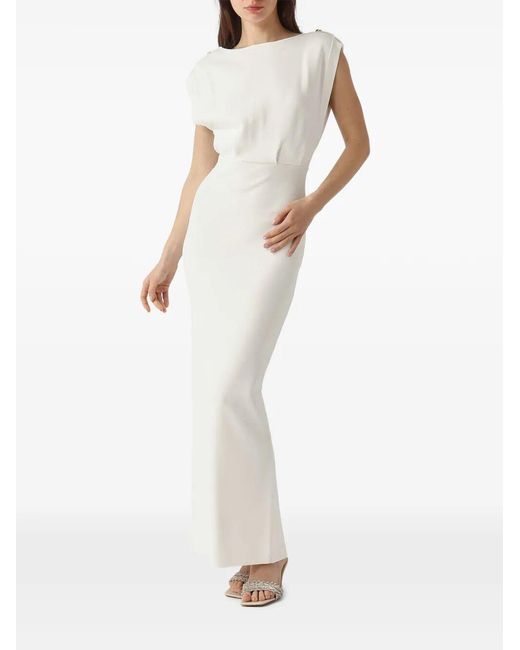 Elisabetta Franchi White Elegant Monogram Dress