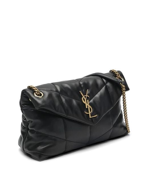 Saint Laurent Black Small Loulou Puffer Shoulder Bag