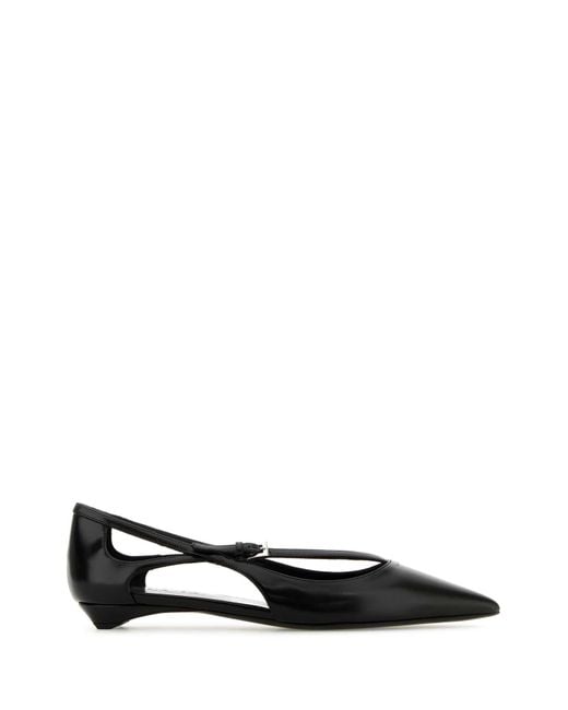 Prada Black Leather Ballerinas