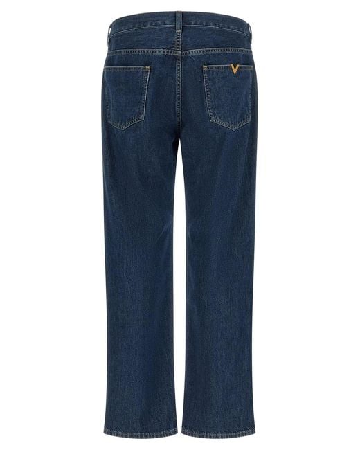 Valentino Garavani Blue 'Vgold' Jeans for men