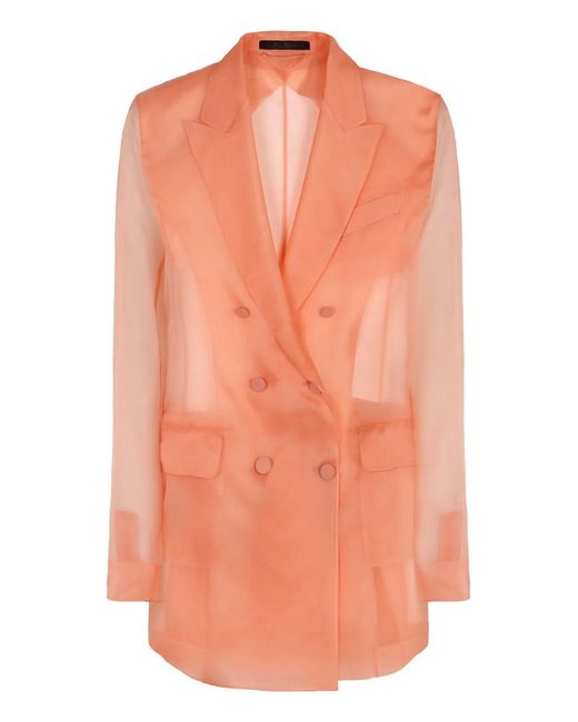 Max Mara Orange Esopo Double Breasted Blazer