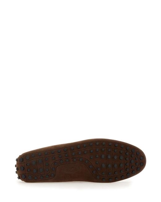 Tod's Brown Rubberized Moccasin for men