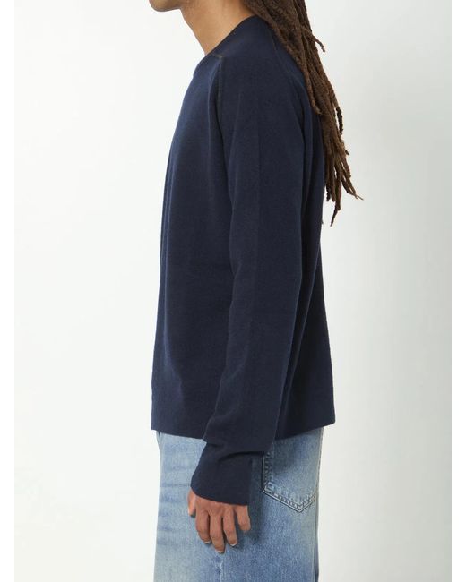 Maison Margiela Blue Dark Lambswool Sweater for men