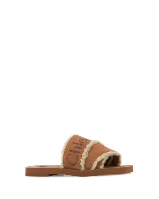 Chloé Brown Woody Slides