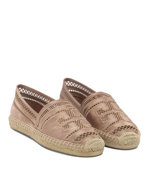 Tory Burch Brown Viscose Silk Textile Rubber Espadrilles