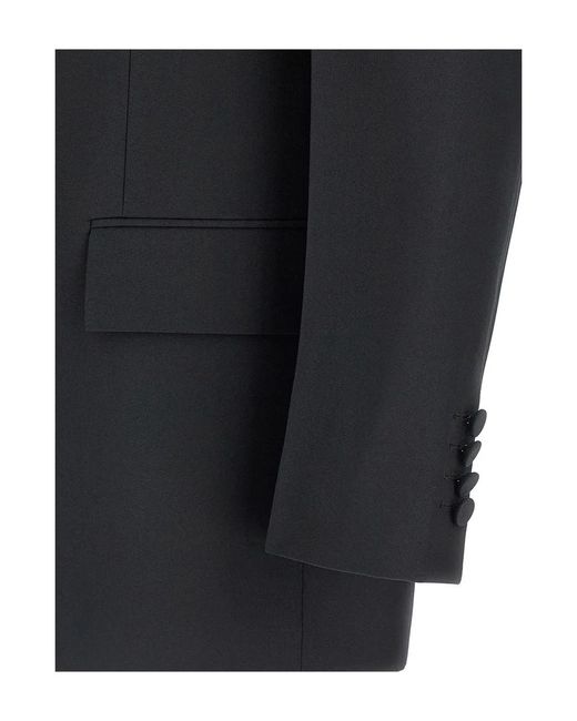 Gucci Black Double-Breasted Peak-Lapels Blazer for men