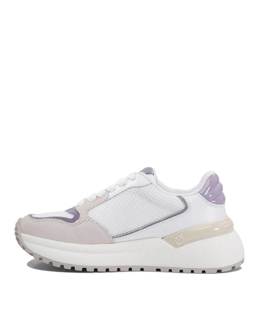 Pinko White Lace Up Sneakers