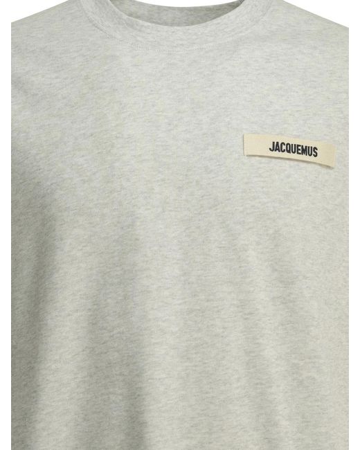 Jacquemus White "Gros Grain" Crew-Neck T-Shirt for men