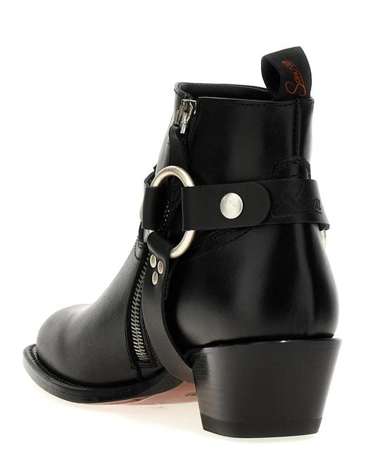 Sonora Boots Black 'Dulce Belt' Ankle Boots