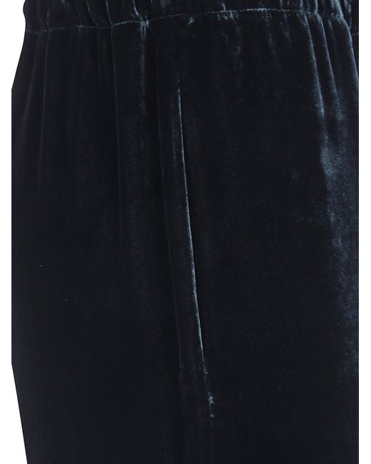 Antonelli Blue "Tazio" Velvet Silk Trousers