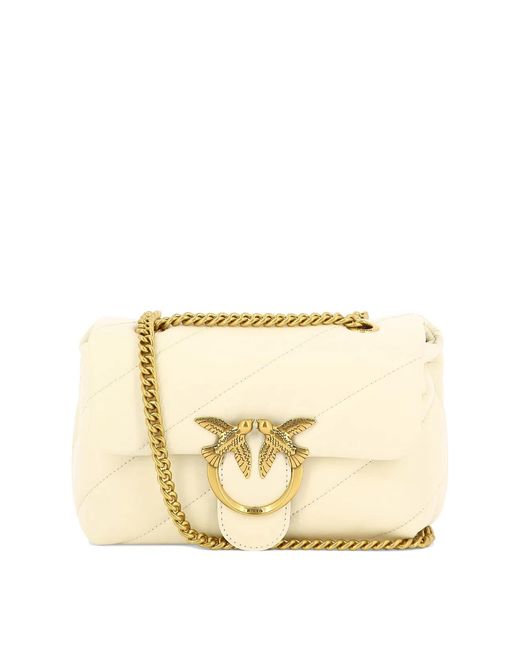 Pinko Natural Leather Brass Crossbody Bags