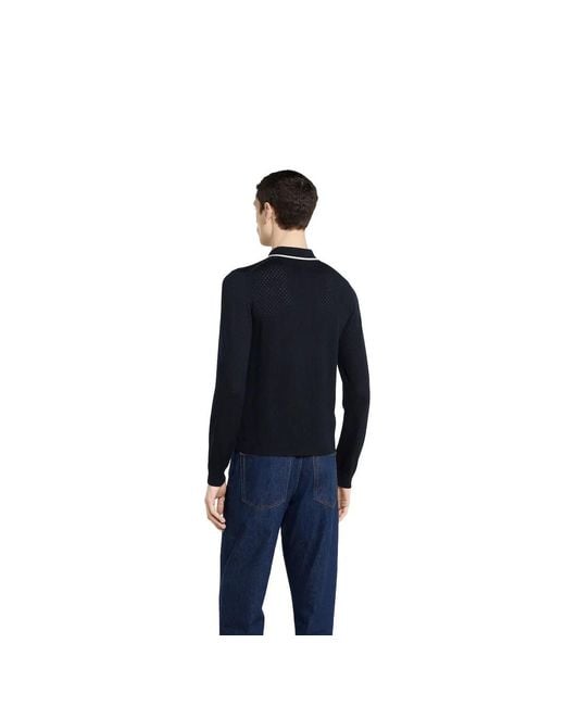 Gucci Blue Long Sleeves Polo for men