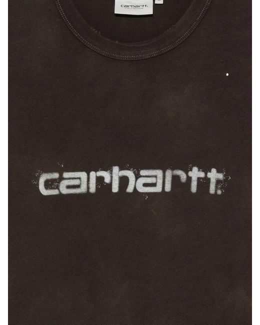 Carhartt Black Logo Cotton T-Shirt for men