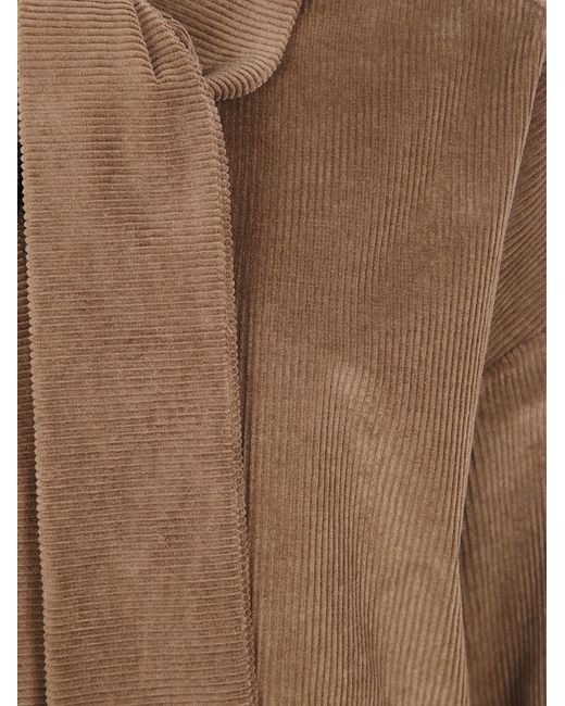 Whyci Brown Short Shirt With Scarf