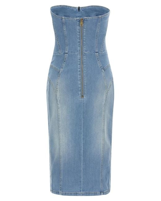 Elisabetta Franchi Blue Denim Dress