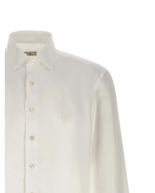 Etro White Linen Shirt for men