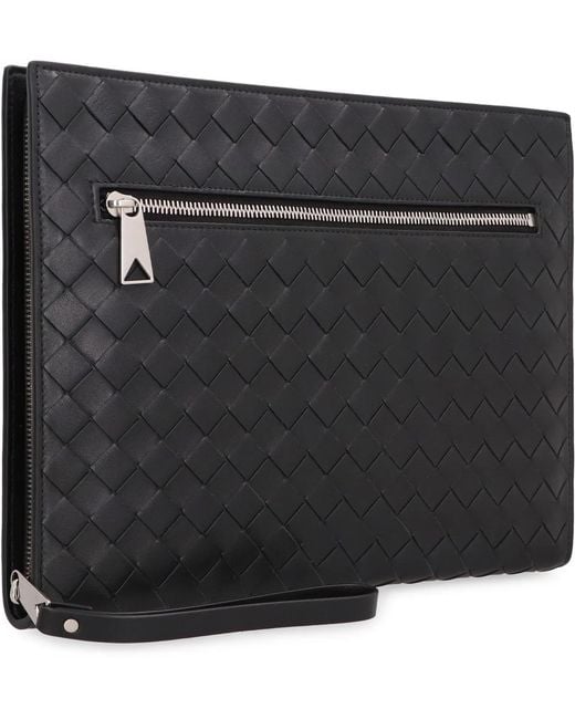 Bottega Veneta Gray Intrecciato Vn Document Case for men