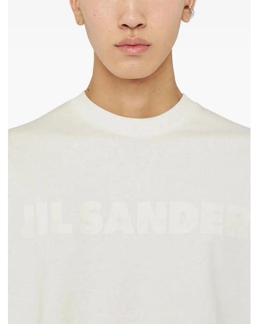 Jil Sander White Cotton T-Shirt for men
