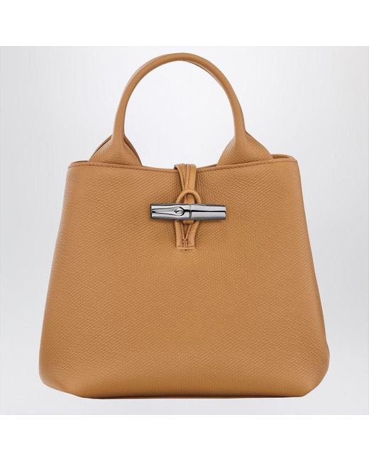 Longchamp Brown Le Roseau Walnut-Coloured Bag S