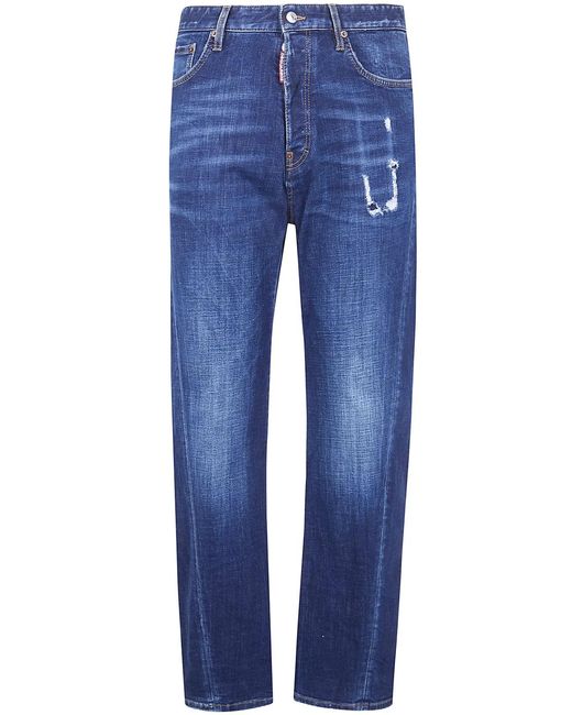 DSquared² Blue Cotton Elastane Pants for men