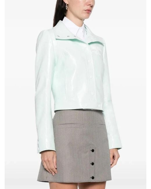 Courreges White Courregès Reedition Vinyl Jacket With Buttoned Collar