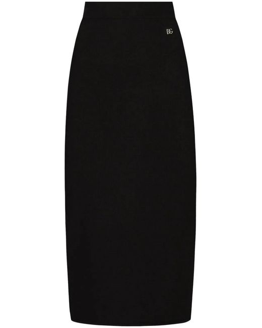 Dolce & Gabbana Black Dolce & Gabbana Longuette Skirt