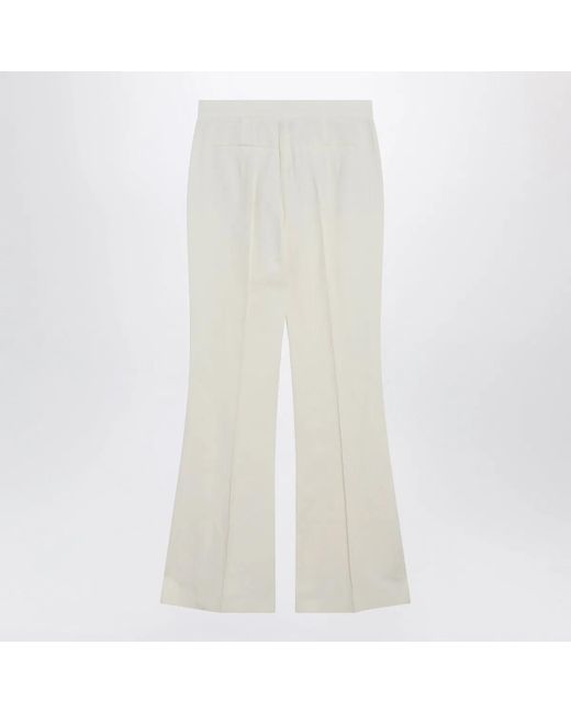 Sportmax White Low-Rise Flare Trousers