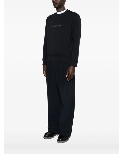 Emporio Armani Black Logo Cotton Sweatshirt for men