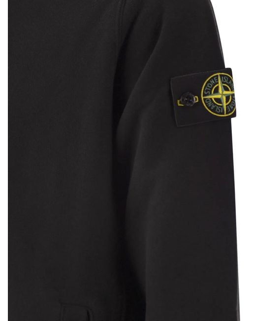 Stone Island Black Regular Fit Hooded Sweatshirt for men