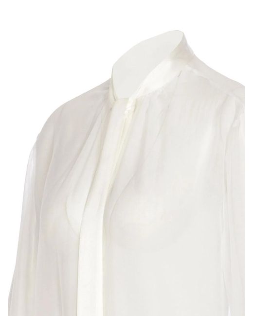 Dolce & Gabbana White Dolce & Gabbana Silk Closure Shirt