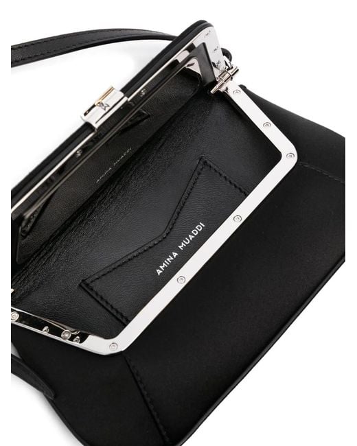 AMINA MUADDI Black Ami Mini Satin Shoulder Bag
