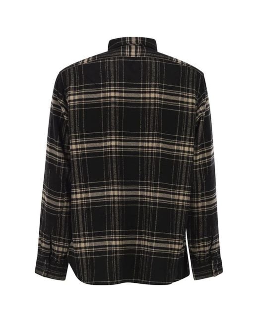 Polo Ralph Lauren Black Classic-Fit Flannel Tartan Shirt for men