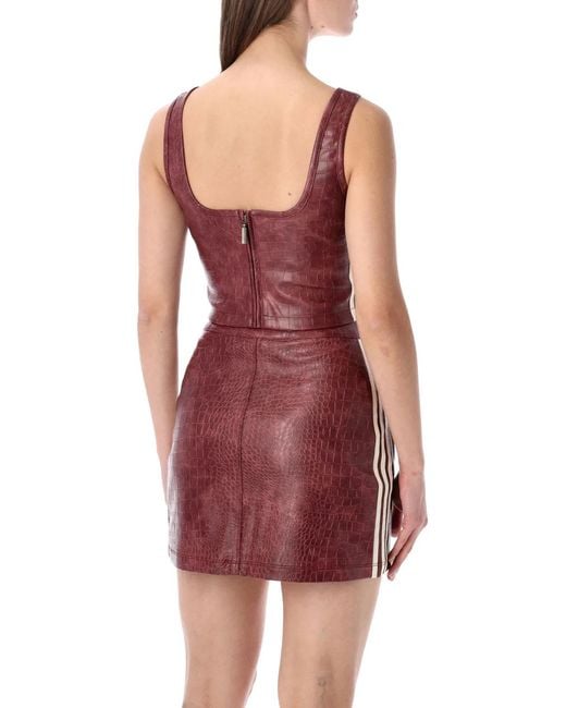 Adidas Originals Purple Fitted Faux Leather Corset