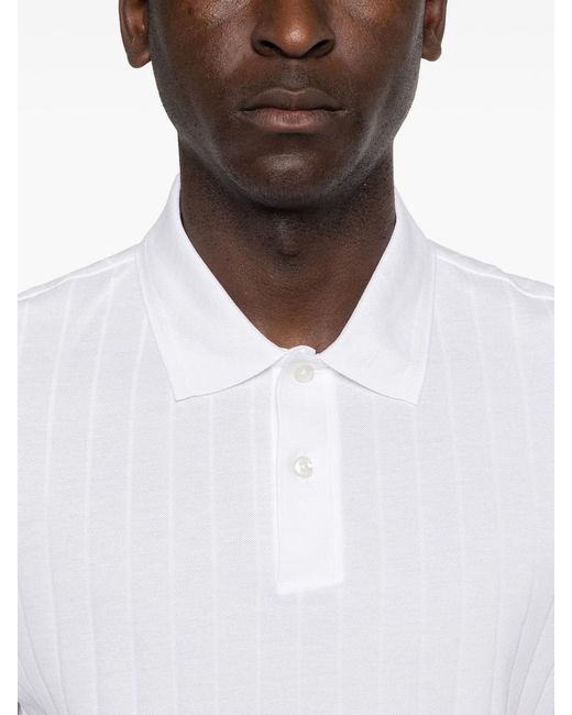 Boss White Cotton Polo Shirt for men