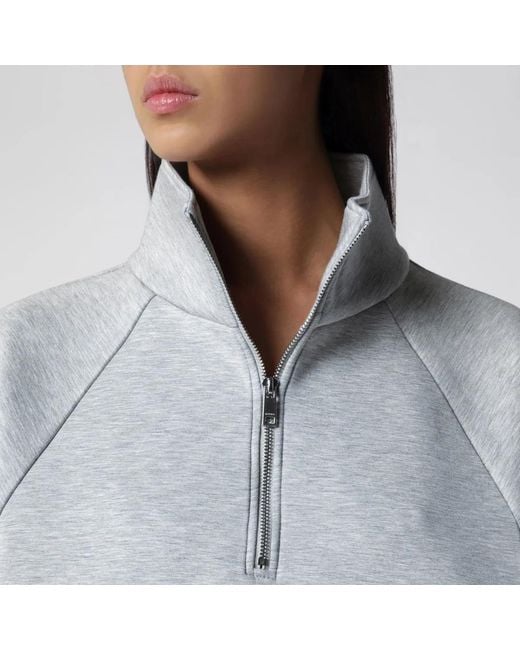 ROTATE BIRGER CHRISTENSEN Gray Light Scuba Half Zip Jacket